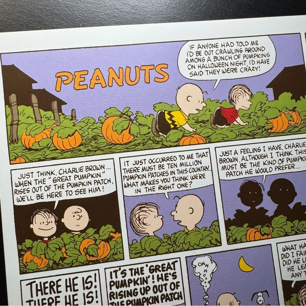 Charles M. Schulz Museum Peanuts Postcard Pumpkin Patch‎ Comic Strip 5x7 NEW